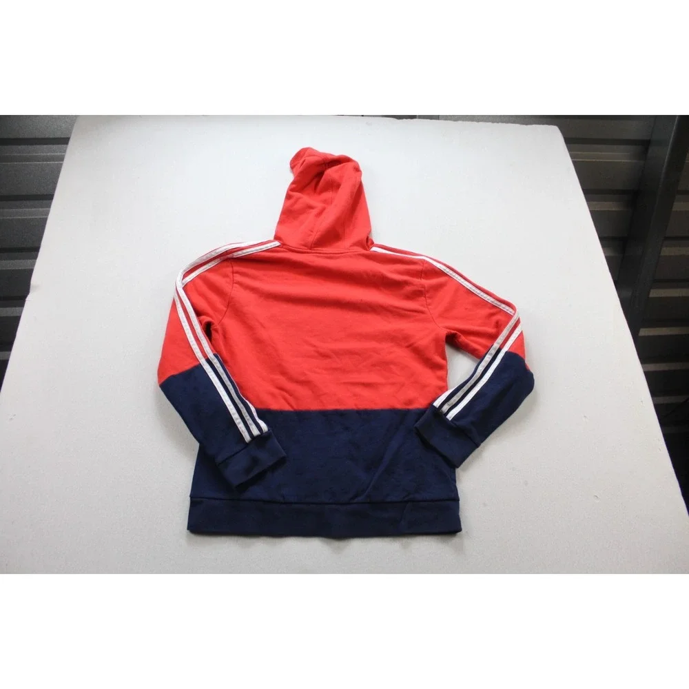 Adidas Boy Red Blue Hooded Sweater Long Sleeve Casual size Large
